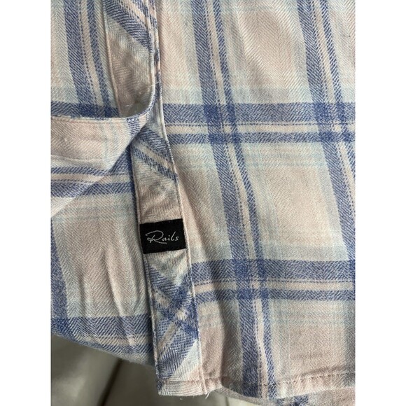 Rails Womens Hunter Shirt Pink Blue Button Front Plaid Soft Rayon Size Small - Picture 7 of 13